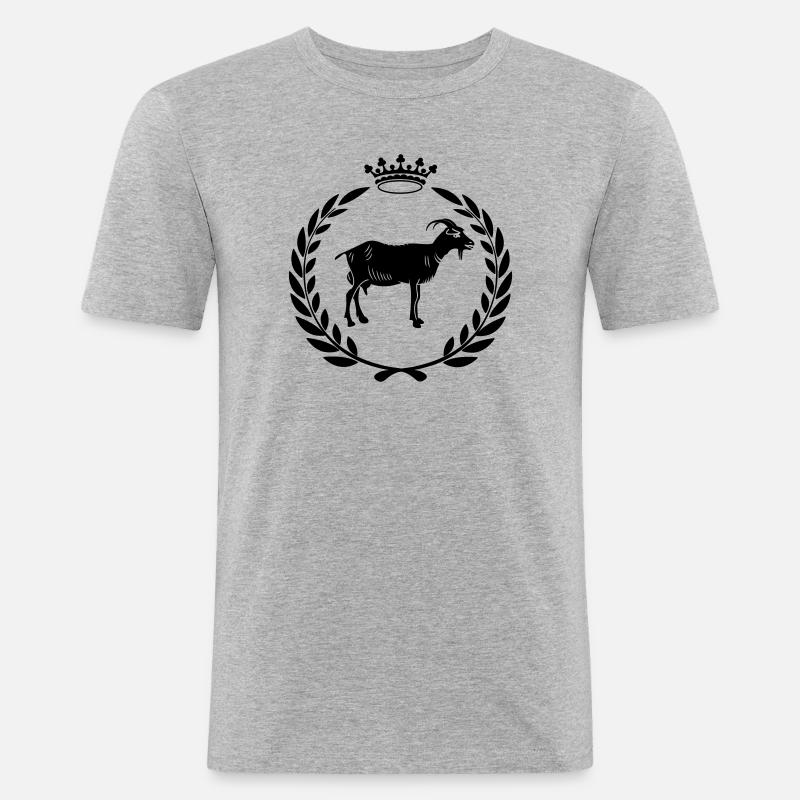 Bester Ziegen- oder Käse-Lorbeerkranz - Männer Slim Fit T-Shirt - Grau meliert