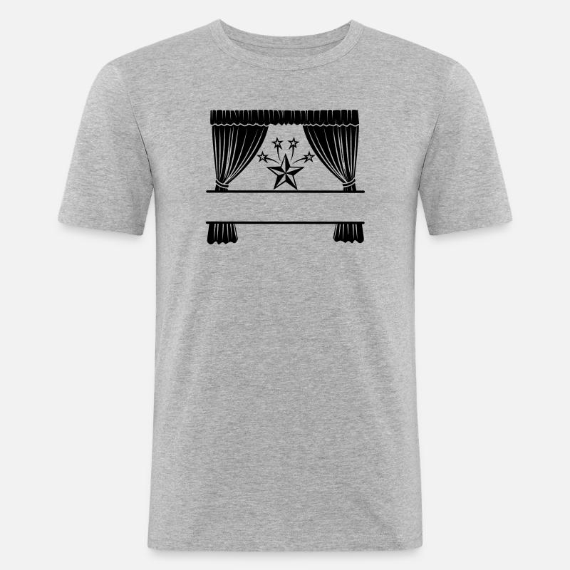 Vorhänge Ich bin ein Star - Männer Slim Fit T-Shirt - Grau meliert