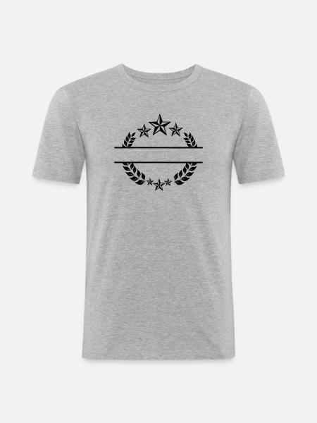 Laurel wreath with stars - Men's Slim Fit T-Shirt - heather grey