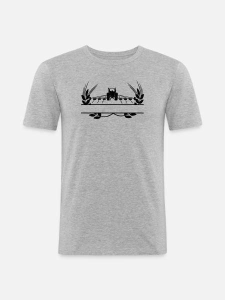 Ackerbau Traktor Getreideanbau - Männer Slim Fit T-Shirt - Grau meliert