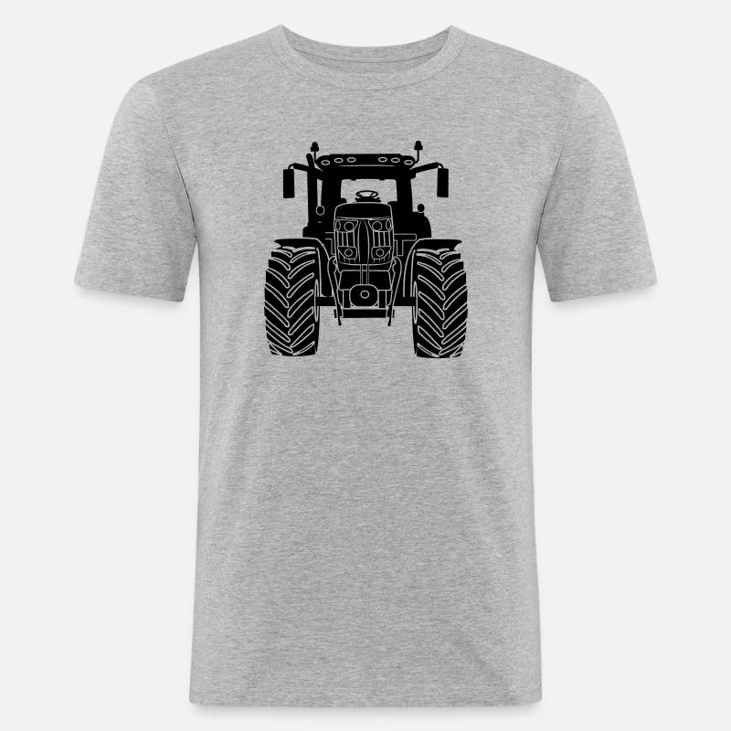 Vorderansicht des Ackerschleppers - Männer Slim Fit T-Shirt - Grau meliert