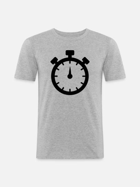 Chronomètre 2 - T-shirt près du corps Homme - gris chiné