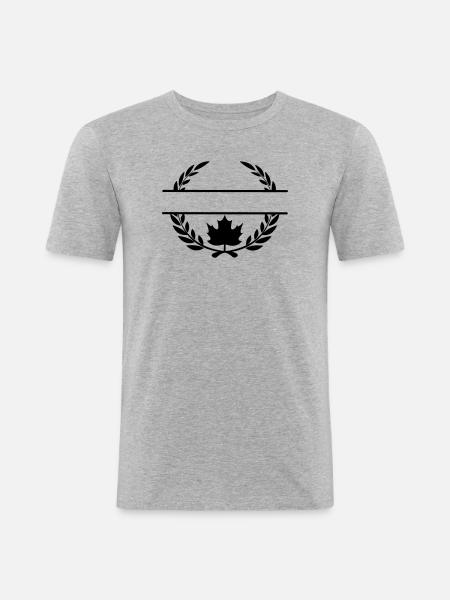 Canada maple leaf laurel wreath - Men's Slim Fit T-Shirt - heather grey