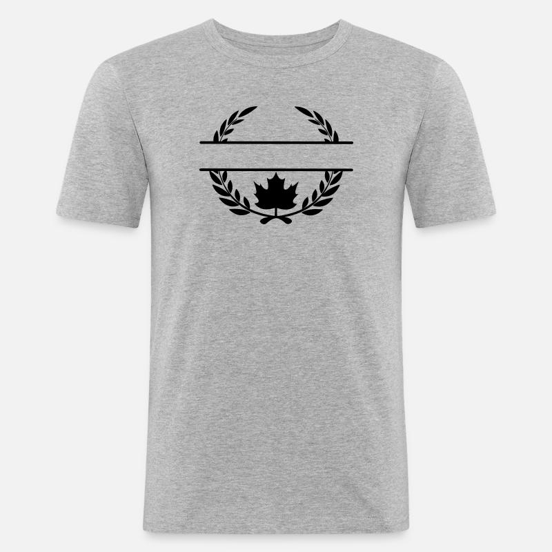 Canada maple leaf laurel wreath - Men's Slim Fit T-Shirt - heather grey