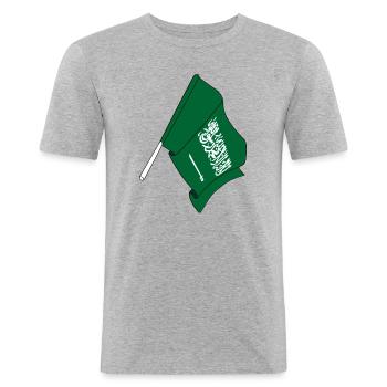 Flag Saudi Arabia - Men's Slim Fit T-Shirt - heather grey - Front - Nik (191cm)