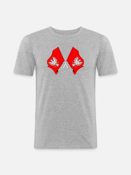 Two flags Masovia - Men's Slim Fit T-Shirt - heather grey