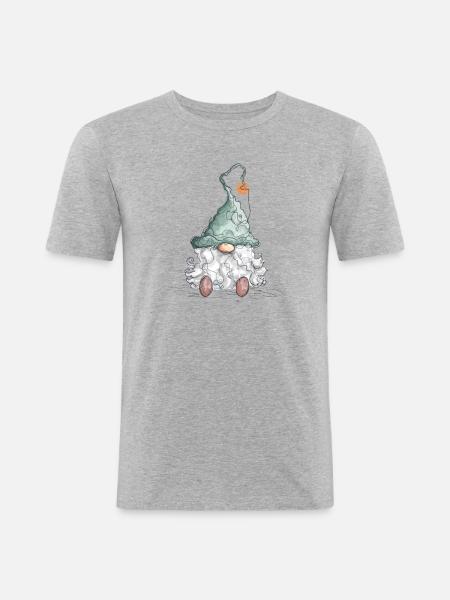 Gnome Dwarf Christmas Gnome Holidays - Men's Slim Fit T-Shirt - heather grey