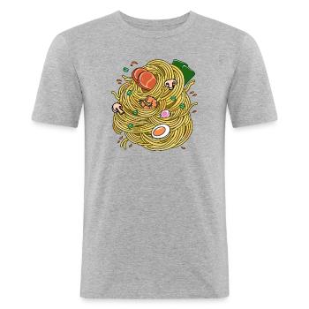 Ramen!! - Men's Slim Fit T-Shirt - heather grey - Front - Nik (191cm)