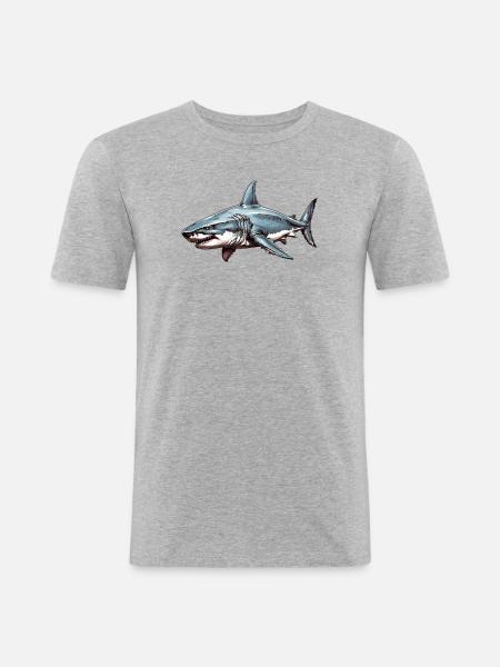 Marée de requin - T-shirt près du corps Homme - gris chiné