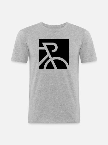 Stylized road bike with drop bar - Men's Slim Fit T-Shirt - heather grey