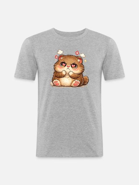Kitten with heart eyes - Men's Slim Fit T-Shirt - heather grey