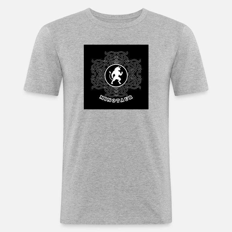 Minotaurus White - Männer Slim Fit T-Shirt - Grau meliert