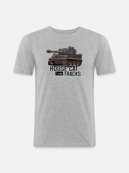 Panzer Tiger I – My House Cat ha cingoli RCCX - Maglietta aderente da uomo - grigio melange