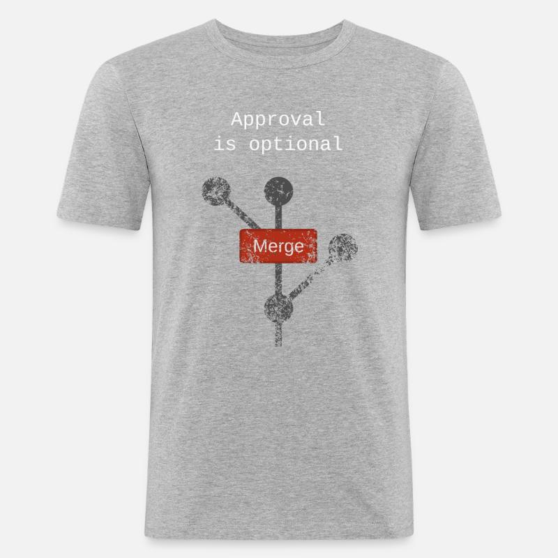 Approval is optional (Coding) - Men's Slim Fit T-Shirt - heather grey