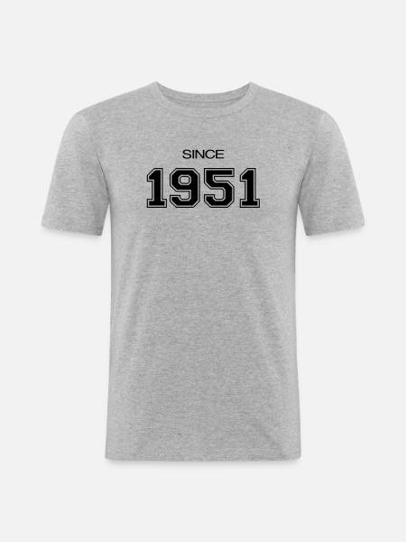 1951 birthday gift - Men's Slim Fit T-Shirt - heather grey