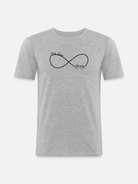 Pfote 3 - Männer Slim Fit T-Shirt - Grau meliert