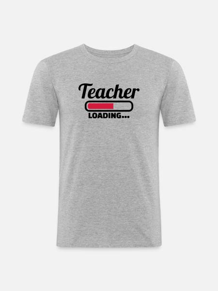 Lehrer - Männer Slim Fit T-Shirt - Grau meliert