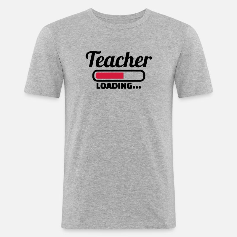 Lehrer - Männer Slim Fit T-Shirt - Grau meliert