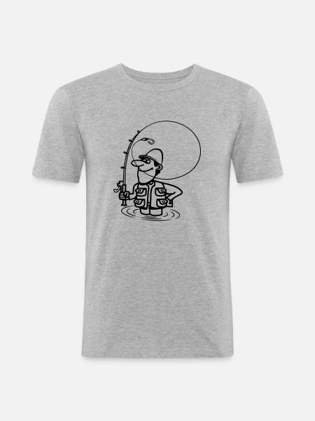 Fishing fun - Men's Slim Fit T-Shirt - heather grey
