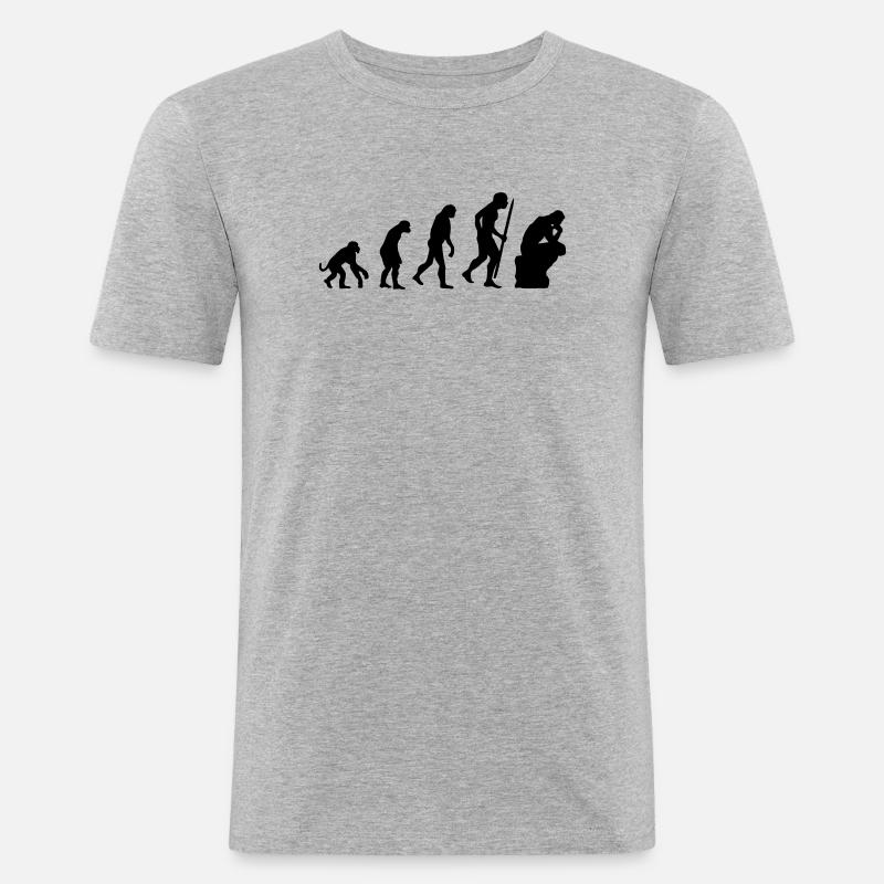 Evolution of the thinker philosophy, philosopher - Men's Slim Fit T-Shirt - heather grey