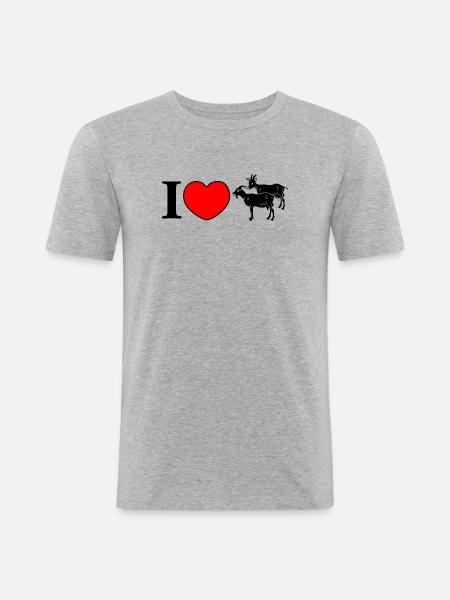 Goats love - Men's Slim Fit T-Shirt - heather grey