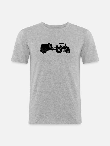Tractor with vulture tank - Men's Slim Fit T-Shirt - heather grey