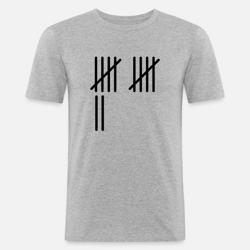 12 Stripes - Männer Slim Fit T-Shirt - Grau meliert