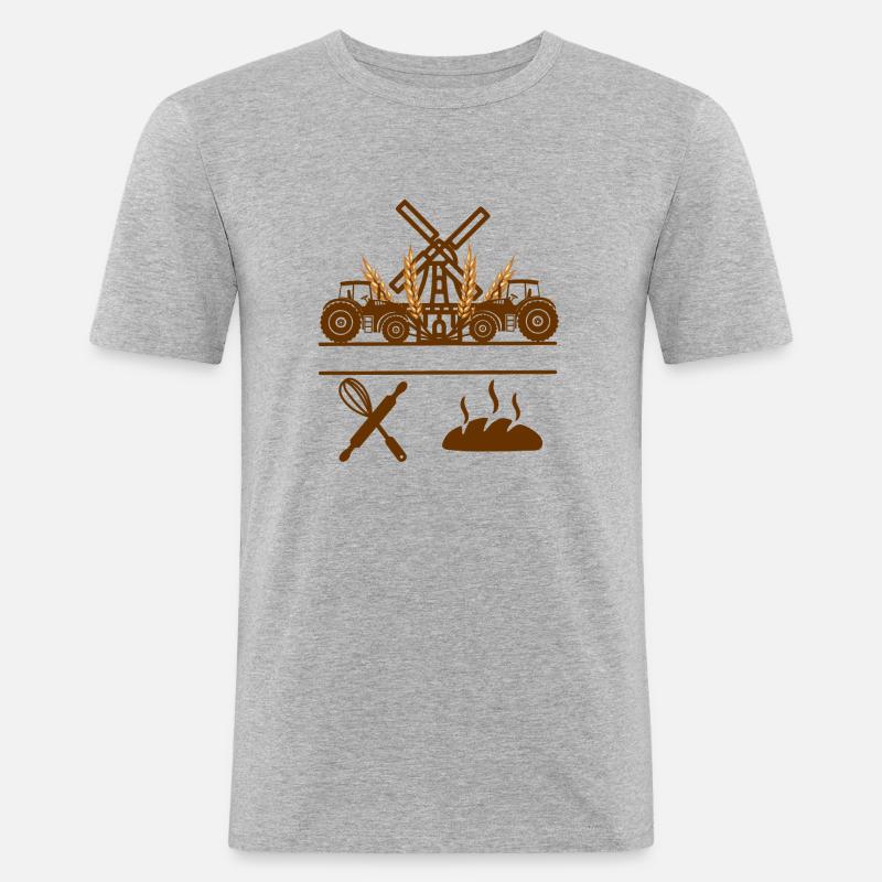 Bäckerei oder Bäckerei-Logo - Männer Slim Fit T-Shirt - Grau meliert