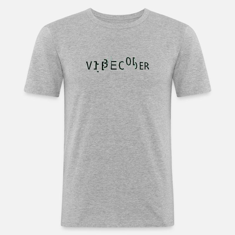 vibecoder_mono glitch - Men's Slim Fit T-Shirt - heather grey