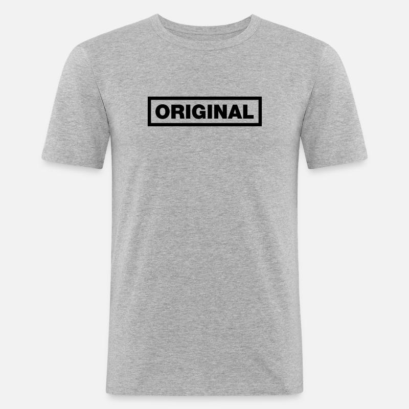 Das echte Original - Männer Slim Fit T-Shirt - Grau meliert