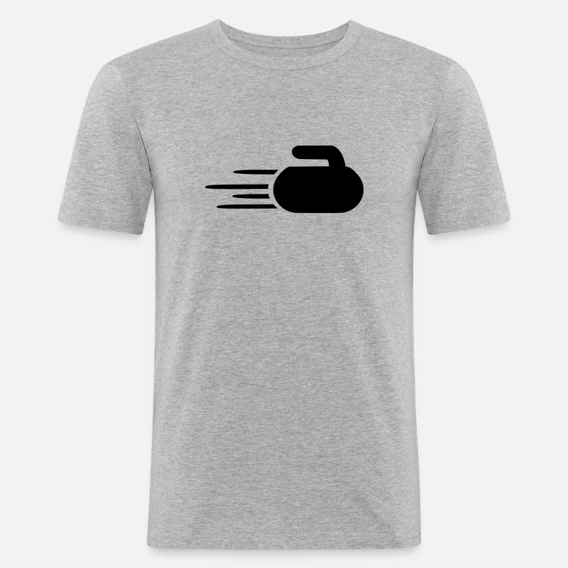 Curling - Männer Slim Fit T-Shirt - Grau meliert