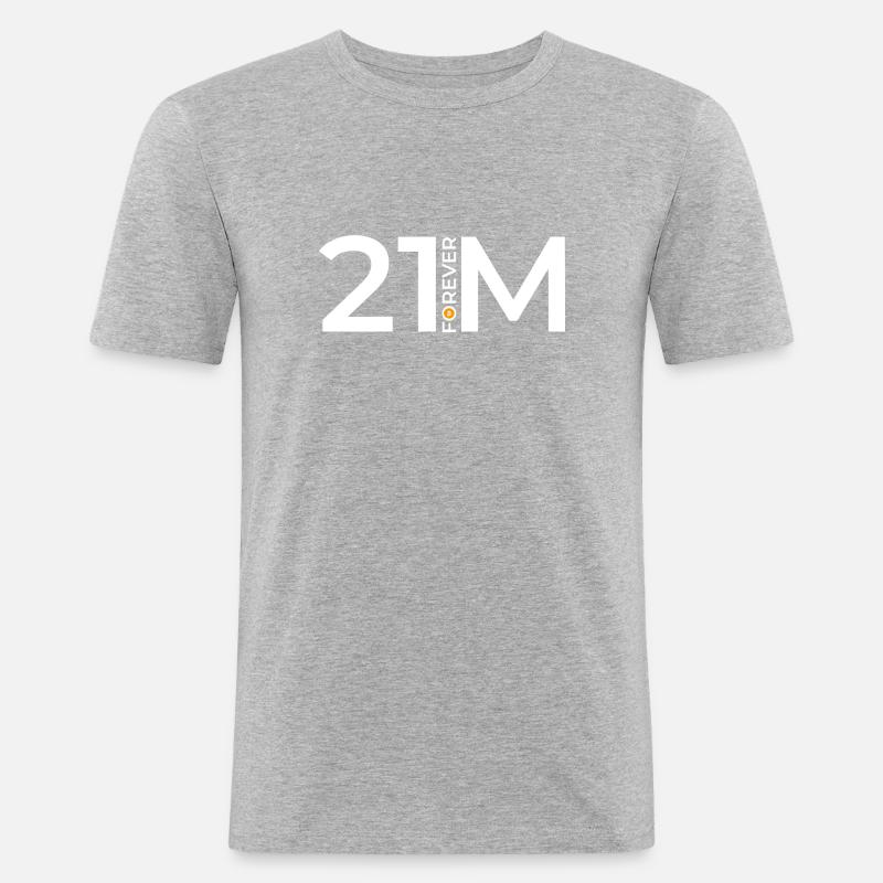 Forever 21M Weiß 2 - Männer Slim Fit T-Shirt - Grau meliert