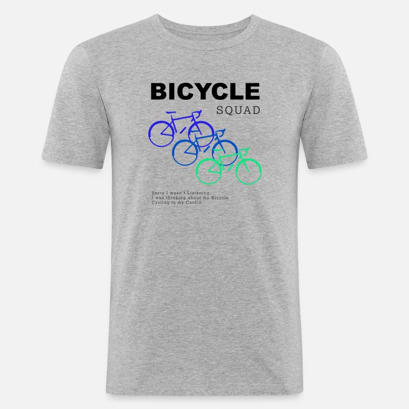 Bicycle Squad Hobby-Radfahrer - Männer Slim Fit T-Shirt - Grau meliert