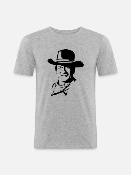 wayne - Männer Slim Fit T-Shirt - Grau meliert