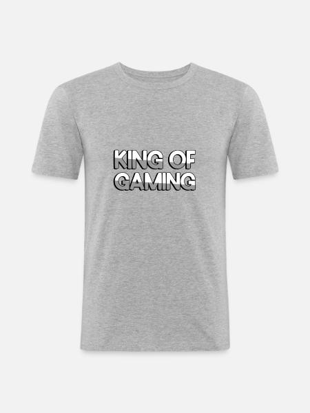 KING OF GAMING - Gaming - Men's Slim Fit T-Shirt - heather grey