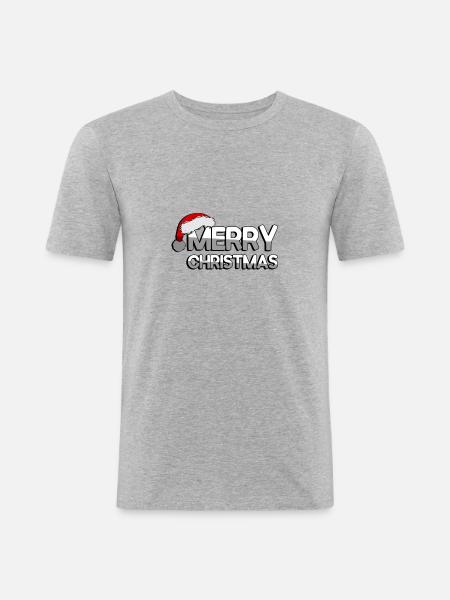 MERRY CHRISTMAS + Zipfelmütze - Weihnachten - Men's Slim Fit T-Shirt - heather grey