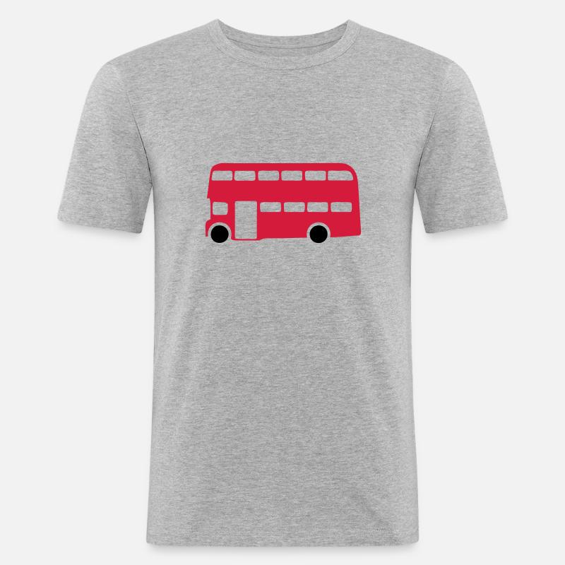 Englisch Englisch-Bus 1 - Männer Slim Fit T-Shirt - Grau meliert