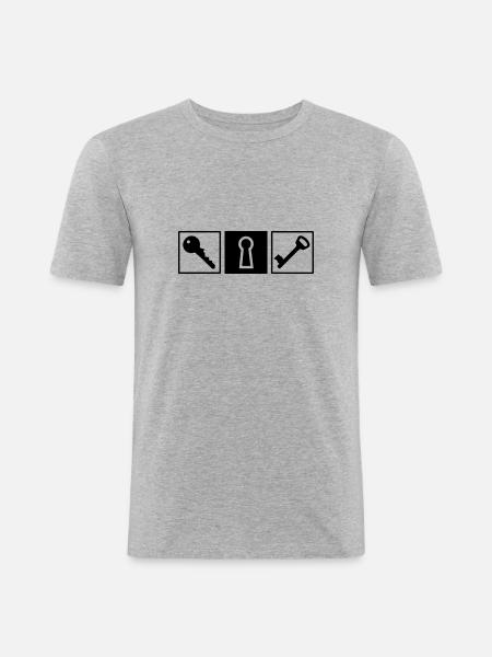 Key lock - Men's Slim Fit T-Shirt - heather grey
