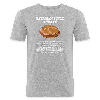Leberkäse Semmel Definition - Männer Slim Fit T-Shirt - Grau meliert - Vorne - Nik (191cm)