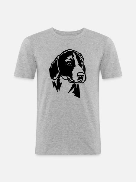Hamiltonstövare head - Men's Slim Fit T-Shirt - heather grey