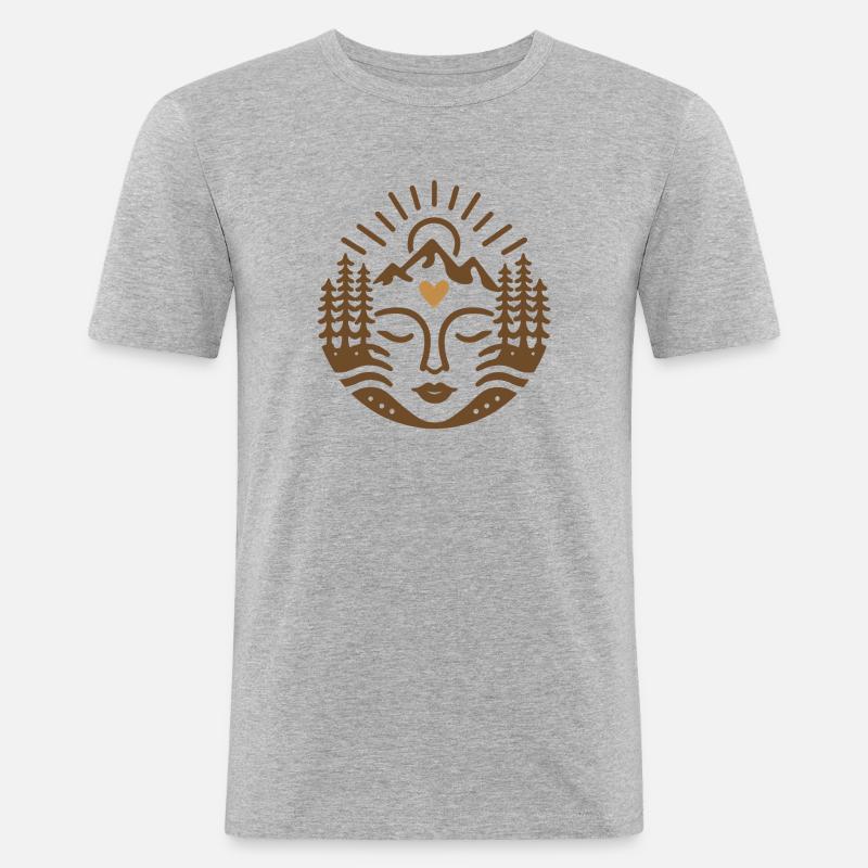 Feiere die Mutter Erde - Männer Slim Fit T-Shirt - Grau meliert