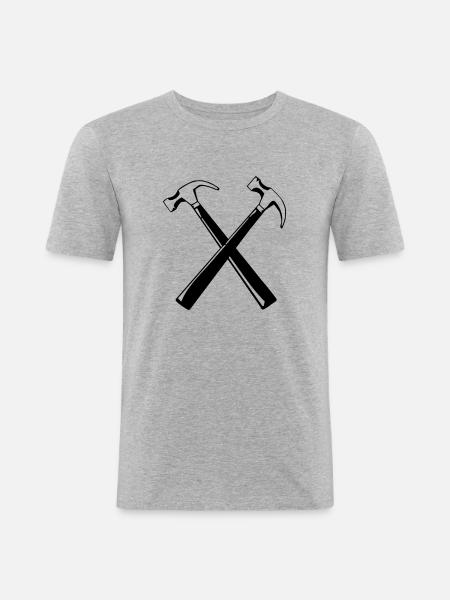 Hammer - Männer Slim Fit T-Shirt - Grau meliert