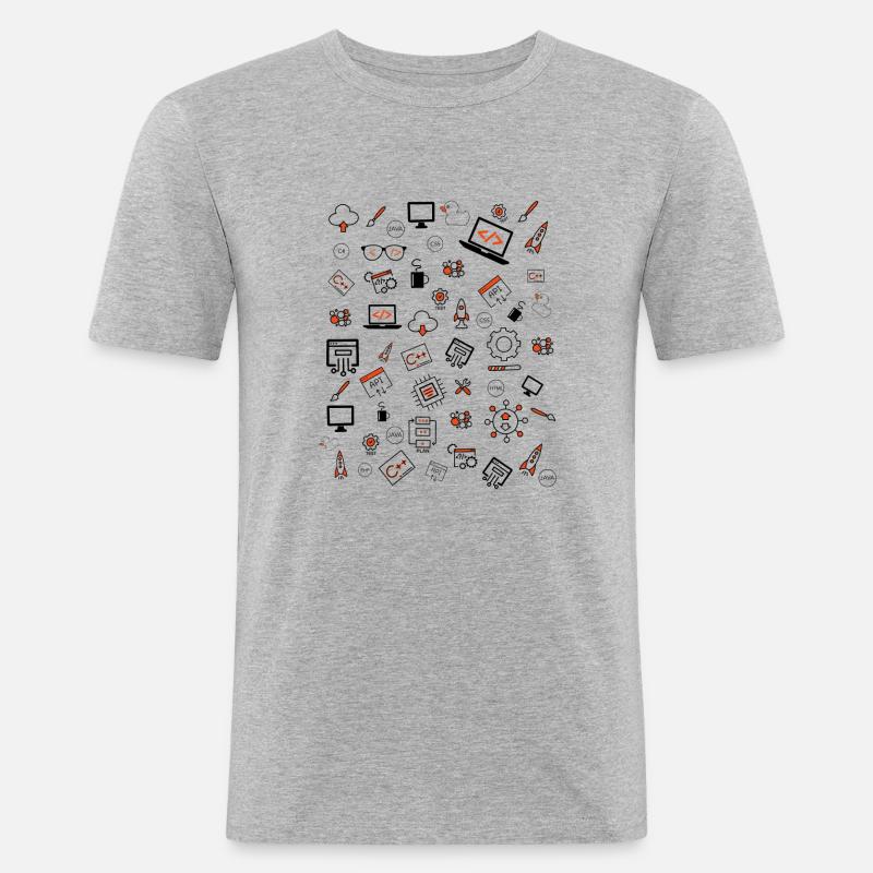Programmation développeur Java - T-shirt près du corps Homme - gris chiné