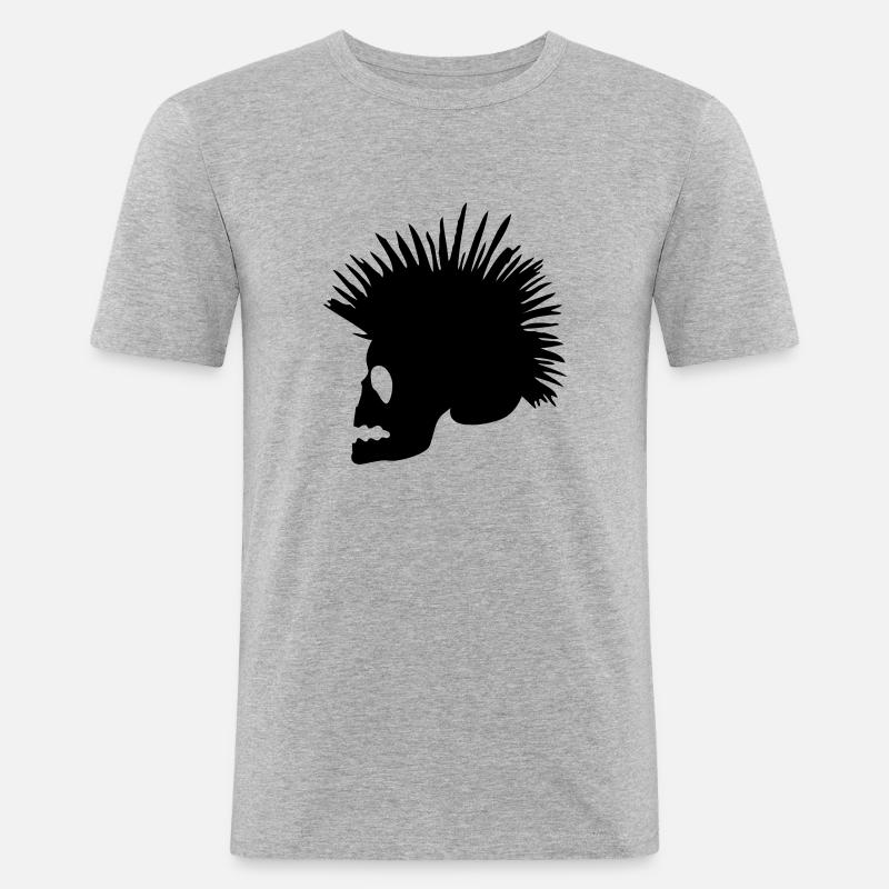 punker - Männer Slim Fit T-Shirt - Grau meliert