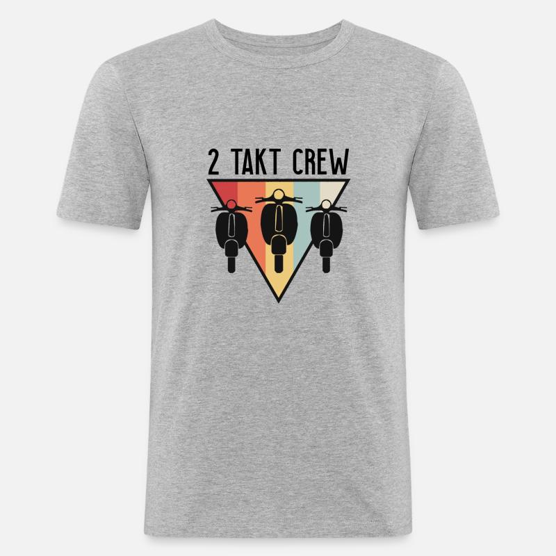 Roller Motorroller Moped - Männer Slim Fit T-Shirt - Grau meliert