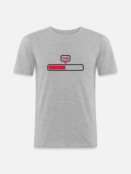 50 % - T-shirt près du corps Homme - gris chiné