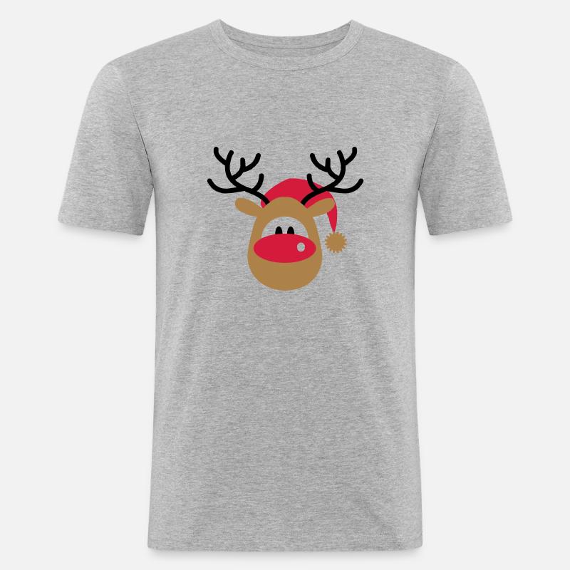 ren - Slim Fit T-skjorte for menn - gråmelert