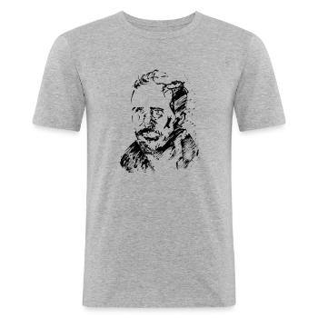 Blade Runner 2049 Agnet K - Männer Slim Fit T-Shirt - Grau meliert - Vorne - Nik (191cm)