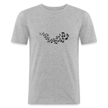 Musik Noten - Männer Slim Fit T-Shirt - Grau meliert - Vorne - Nik (191cm)