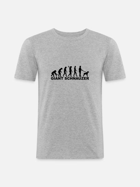 schnauzer géant - T-shirt près du corps Homme - gris chiné